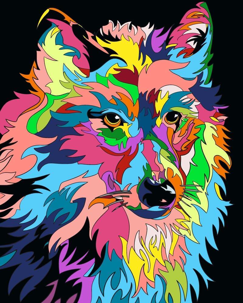 Malen nach Zahlen   Malen nach Zahlen   Neon Wolf