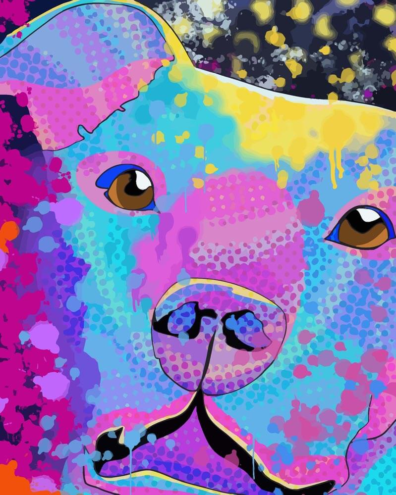 Malen nach Zahlen   Malen nach Zahlen   Neon Pitbull