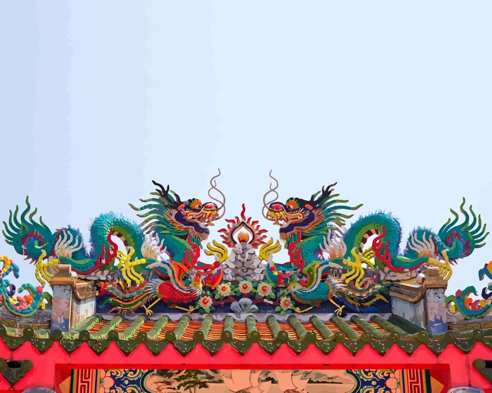Malen nach Zahlen   Malen nach Zahlen   Chinesische Drachen