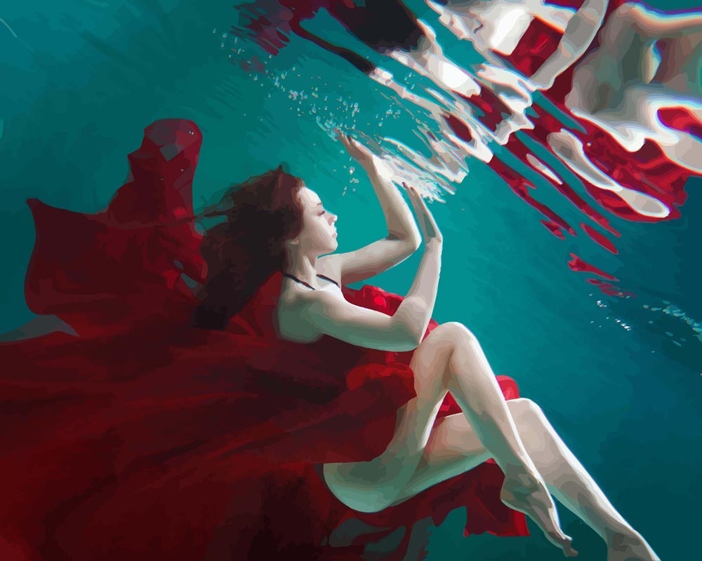 Malen nach Zahlen   Malen nach Zahlen   Mystisches Unterwasserporträt