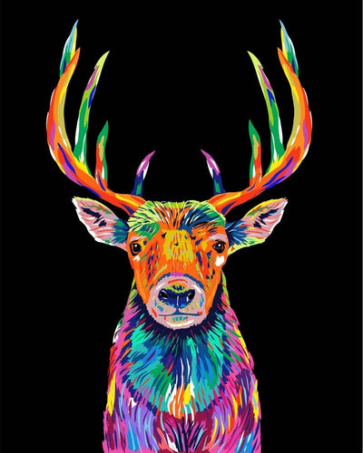 Malen nach Zahlen - Malen nach Zahlen - Neon Hirsch nah