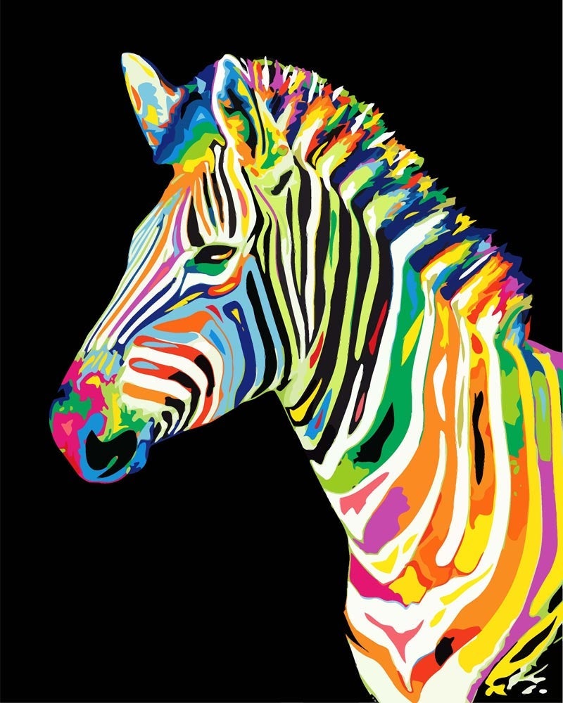 Malen nach Zahlen   Malen nach Zahlen   Neon Zebra Seite