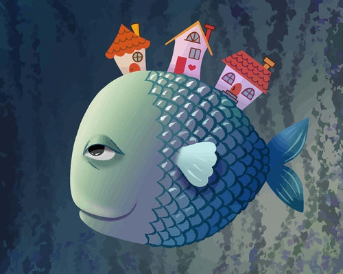 Malen nach Zahlen - Malen nach Zahlen - Abstrakter Fisch