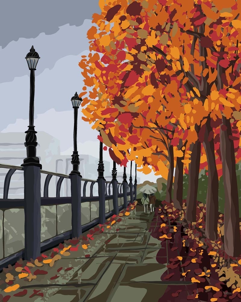 Malen nach Zahlen - Malen nach Zahlen - Herbstweg in London