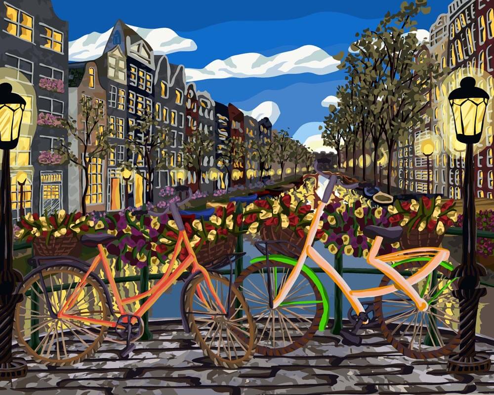 Malen nach Zahlen   Malen nach Zahlen   Amsterdam am Kanal