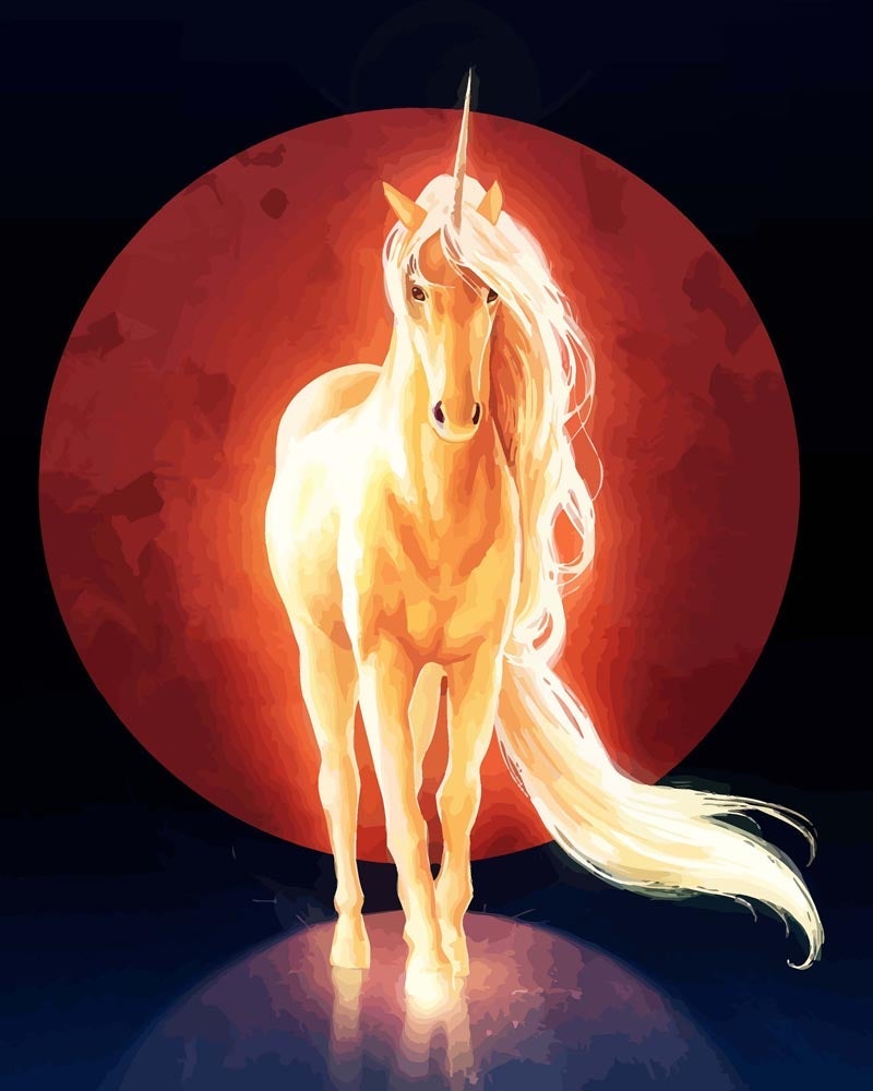 Malen nach Zahlen   Malen nach Zahlen   Letztes Einhorn   by jojoesart