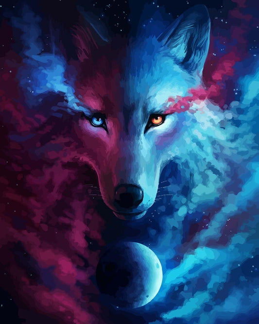 Malen nach Zahlen - Malen nach Zahlen - Wo Licht und Dunkelheit sich treffen - by jojoesart