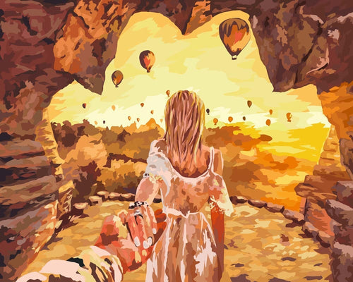 Malen nach Zahlen - Malen nach Zahlen - Halt meine Hand vor Heißluftballons