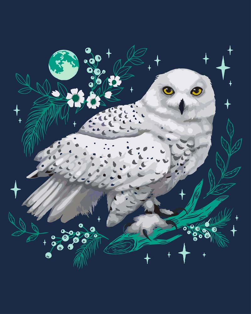 Malen nach Zahlen   Malen nach Zahlen   Schneeeule   by Pixie Cold