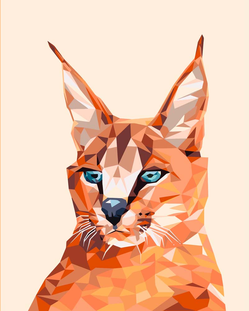 Malen nach Zahlen   Raubkatze Polygon