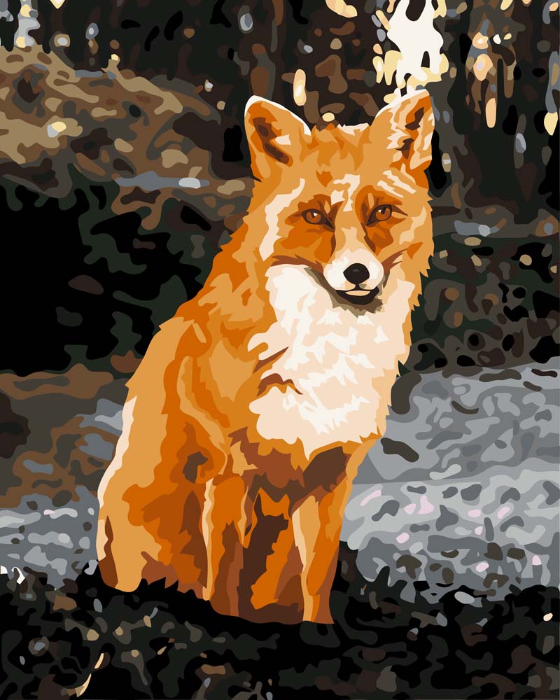 Malen nach Zahlen   Malen nach Zahlen   Der einsame Fuchs