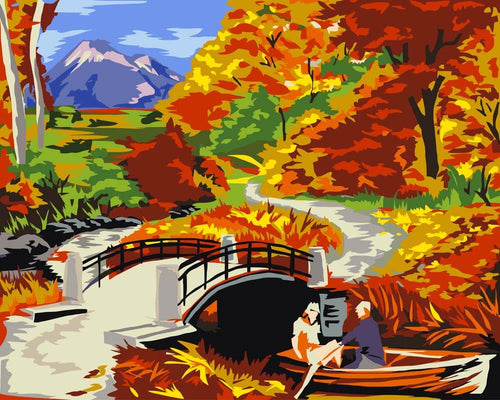 Malen nach Zahlen - Malen nach Zahlen - Das Paar an der Brücke
