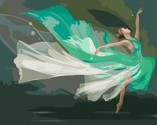 Malen nach Zahlen - Malen nach Zahlen - Die grüne Ballerina