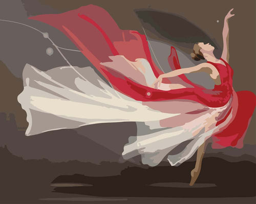 Malen nach Zahlen - Malen nach Zahlen - Die rote Ballerina