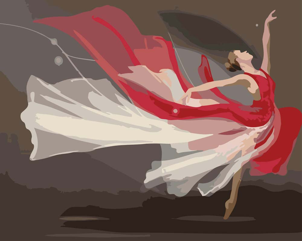 Malen nach Zahlen   Malen nach Zahlen   Die rote Ballerina