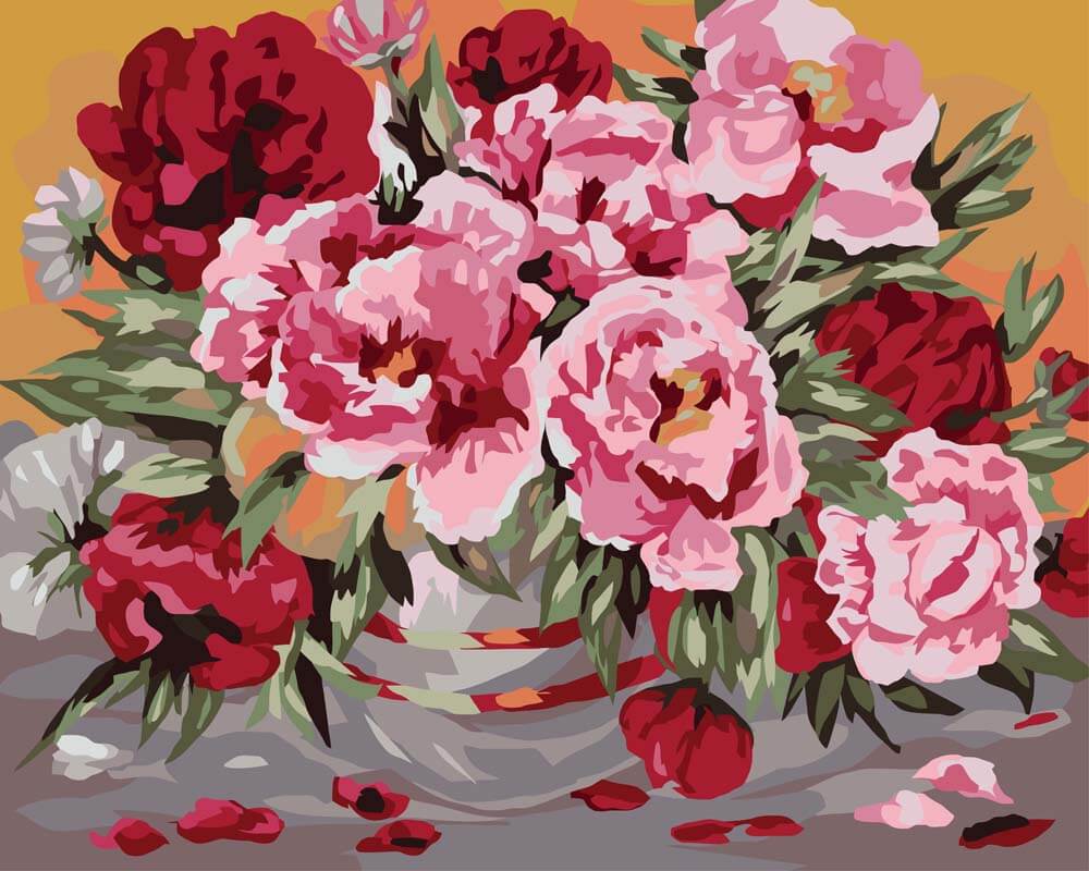 Malen nach Zahlen   Malen nach Zahlen   Rosenvase