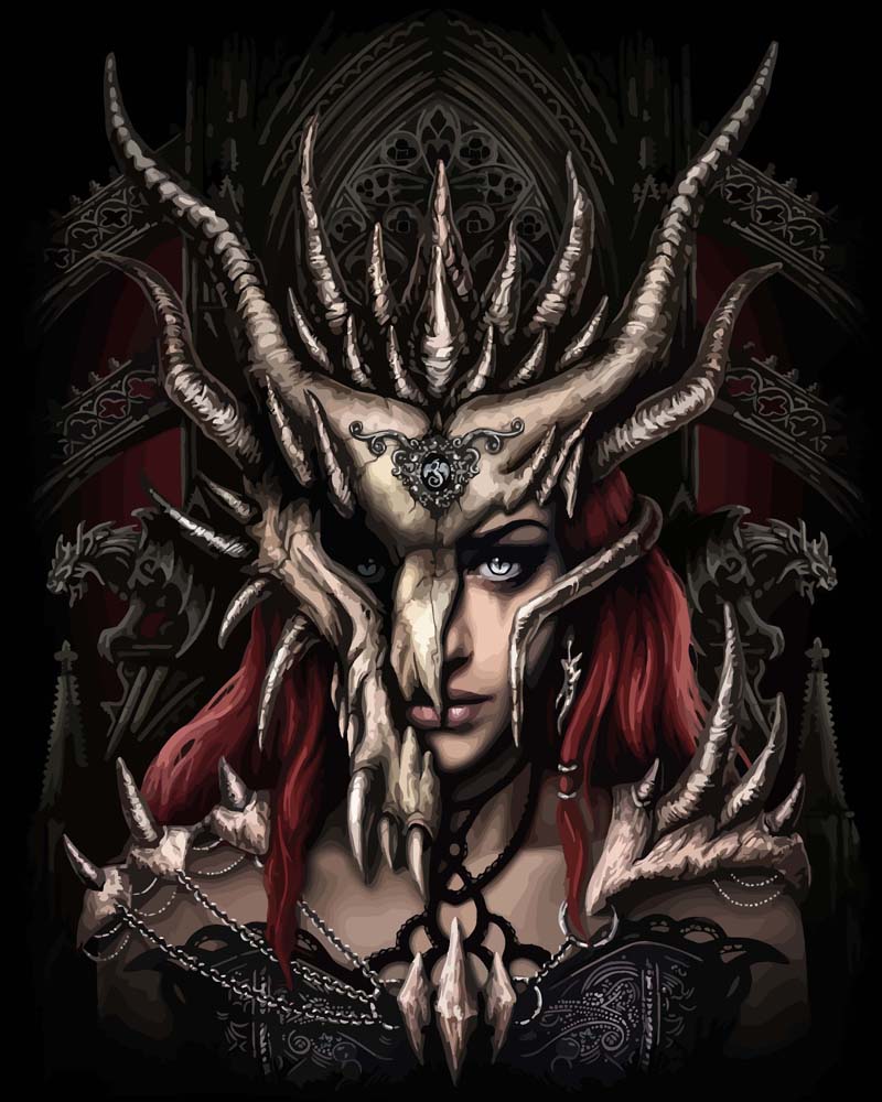 Malen nach Zahlen   Malen nach Zahlen   Dragon Mask   by Sarah Richter