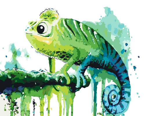 Malen nach Zahlen - Malen nach Zahlen - Chamäleon grün - by Tiny Tami