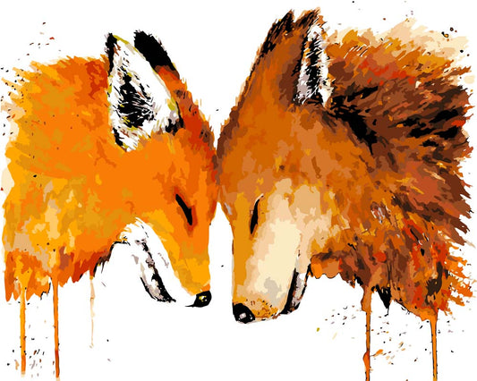 Malen nach Zahlen - Malen nach Zahlen - Fuchs und Wolf - by Tiny Tami