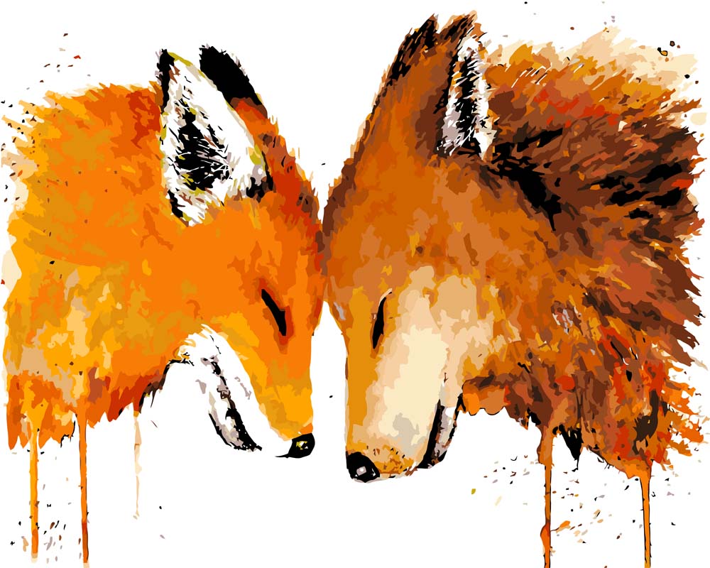 Malen nach Zahlen   Malen nach Zahlen   Fuchs und Wolf   by Tiny Tami