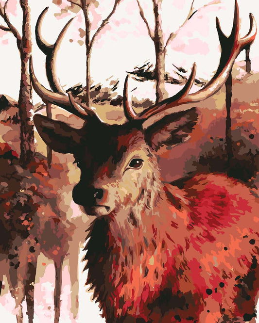 Malen nach Zahlen - Malen nach Zahlen - Hirsch König des Waldes - by Tiny Tami