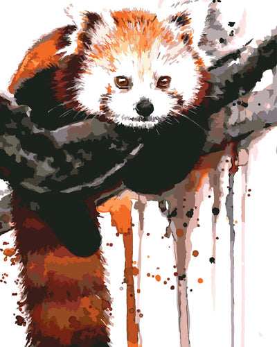 Malen nach Zahlen - Malen nach Zahlen - Kleiner roter Panda - by Tiny Tami