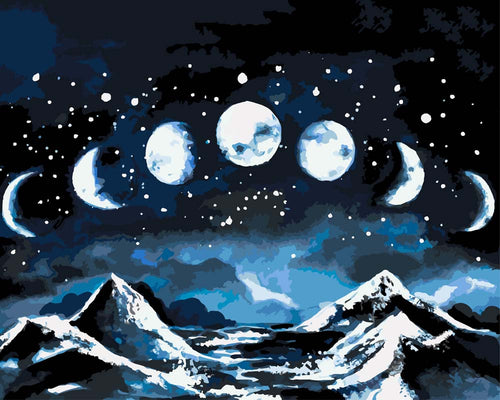 Malen nach Zahlen - Malen nach Zahlen - Mondphasen - by Tiny Tami