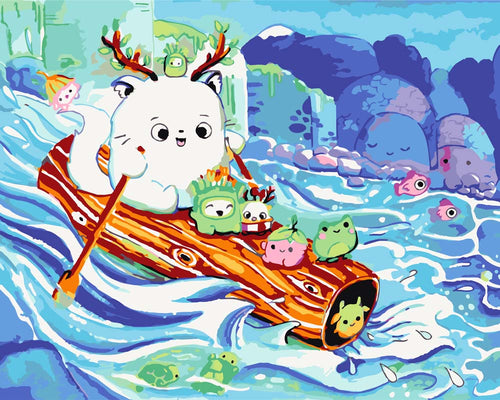 Malen nach Zahlen - Malen nach Zahlen - Wildwasserfahrt - by Tiny Tami