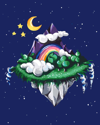 Malen nach Zahlen - Malen nach Zahlen - Fliegende Insel - by Farbheldin