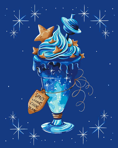 Malen nach Zahlen - Malen nach Zahlen - Spacy Iced Chocolate - by Farbheldin