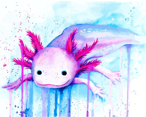 Malen nach Zahlen - Malen nach Zahlen - Axolotl - by Tiny Tami