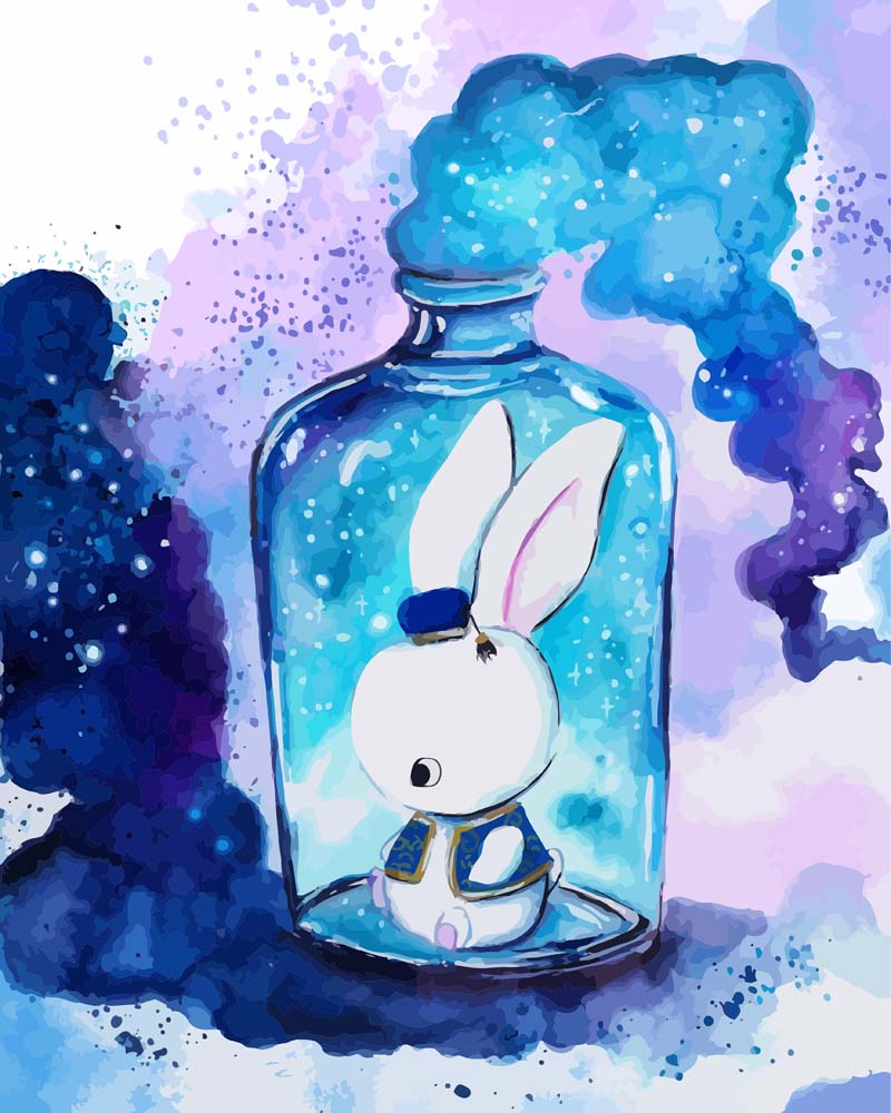 Malen nach Zahlen   Malen nach Zahlen   Flaschengeist Häschen   by Tiny Tami