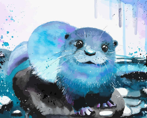 Malen nach Zahlen - Malen nach Zahlen - Otter am Fluss - by Tiny Tami
