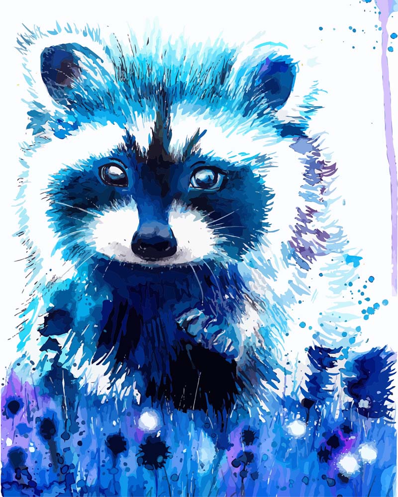 Malen nach Zahlen   Malen nach Zahlen   Waschbär   by Tiny Tami