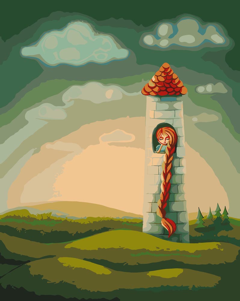 Malen nach Zahlen   Malen nach Zahlen   Prinzessin im Turm