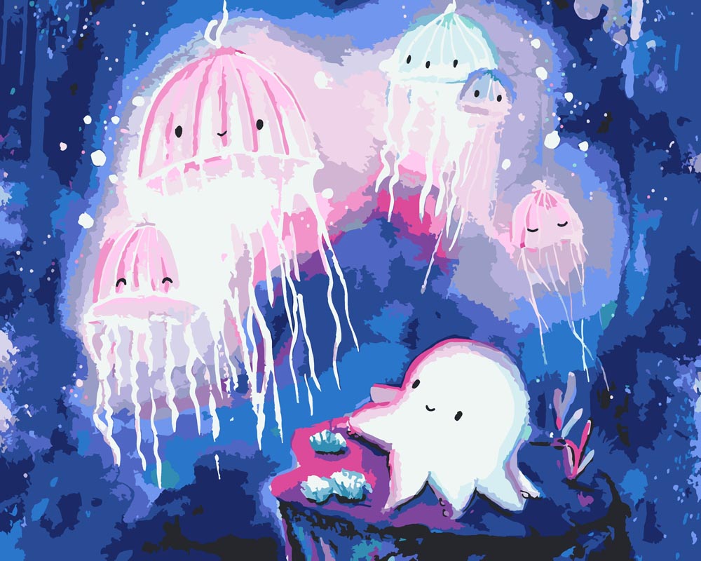 Malen nach Zahlen   Malen nach Zahlen   Quallenwanderung   by Tiny Tami