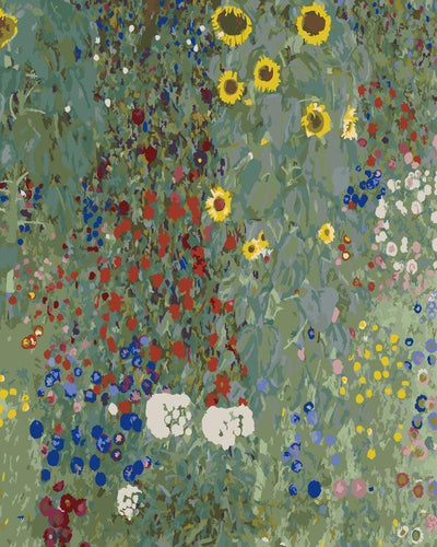 Malen nach Zahlen - Bauerngarten mit Sonnenblumen - Gustav Klimt