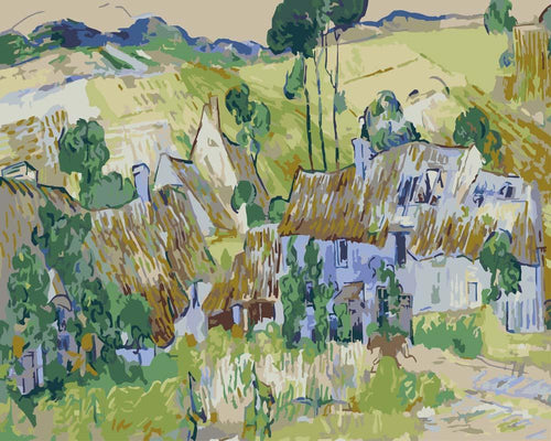 Malen nach Zahlen - Bauernhöfe bei Auvers - Vincent van Gogh