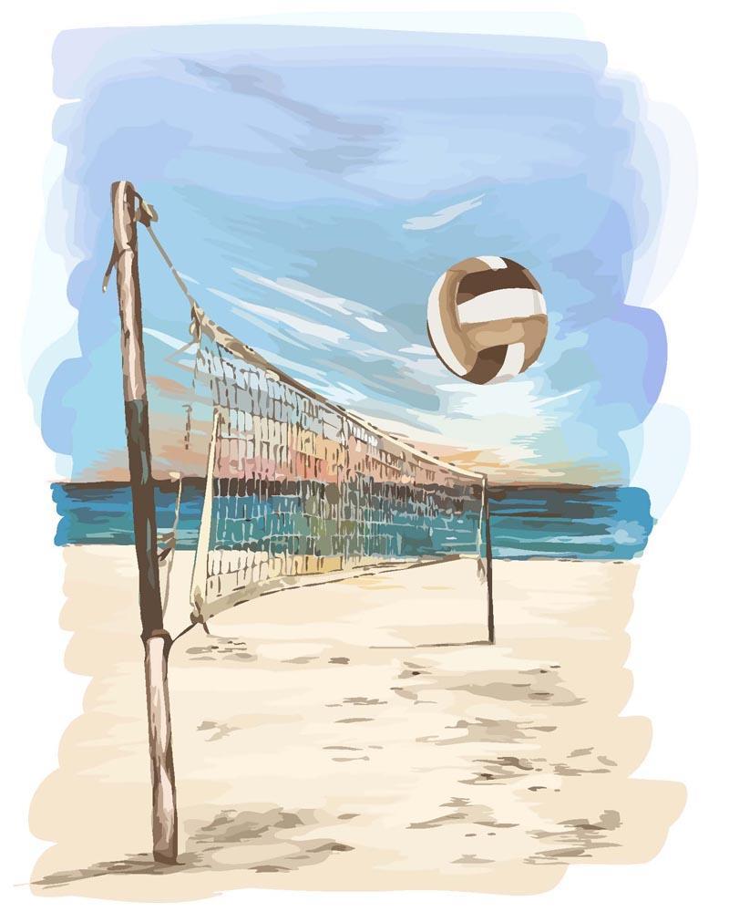 Malen nach Zahlen   Beach Volleyball