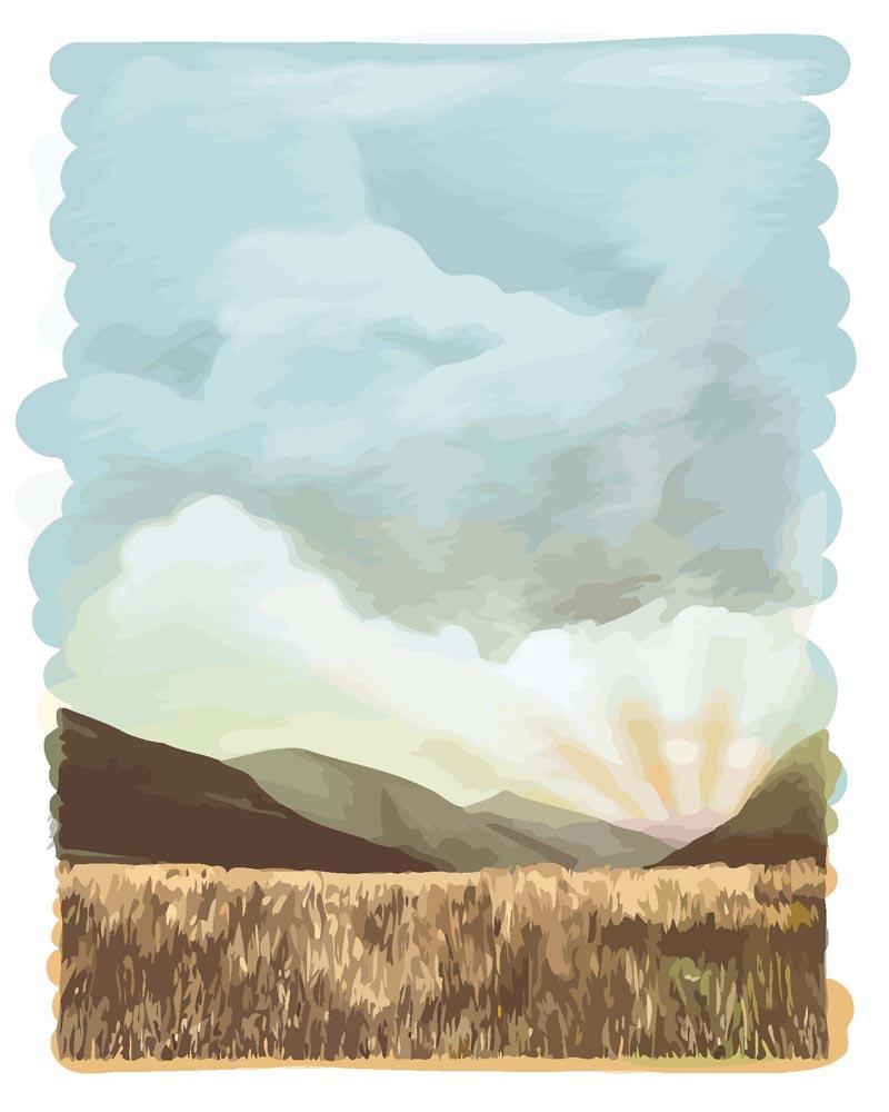 Malen nach Zahlen   Berge in der Landschaft
