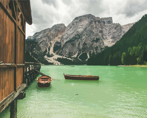 Malen nach Zahlen - Bergsee in den Dolomiten