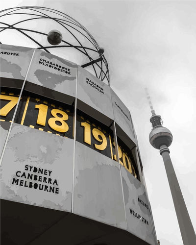 Malen nach Zahlen - Berliner Fernsehturm und Weltzeituhr