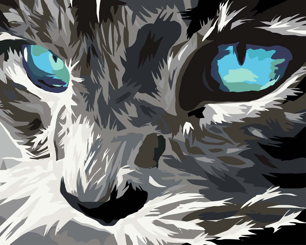 Malen nach Zahlen   Blue Eye Cat