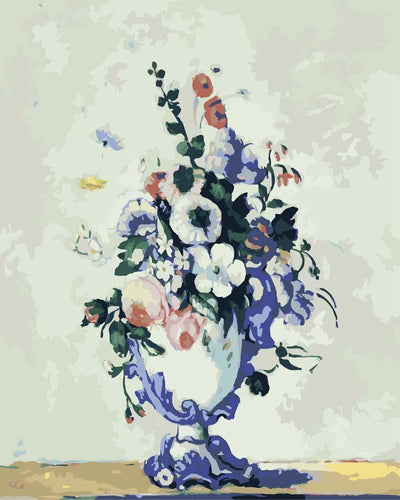 Malen nach Zahlen - Blumen in einer Rokoko-Vase - Paul Cezanne