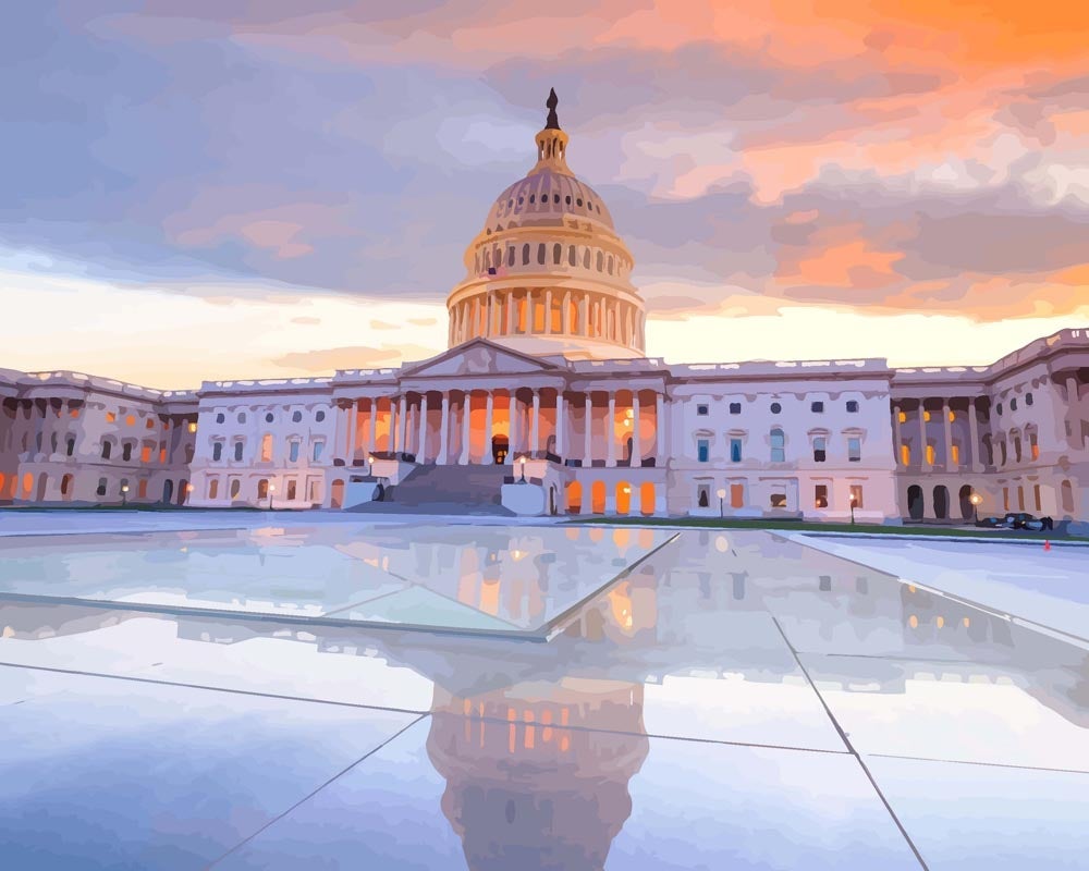 Malen nach Zahlen   Das Kapitol   Washington