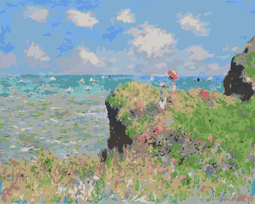 Malen nach Zahlen - Der Klippenweg bei Pourville - Claude Monet