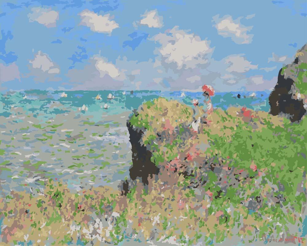 Malen nach Zahlen   Der Klippenweg bei Pourville   Claude Monet