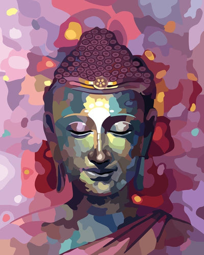 Malen nach Zahlen - Der pinke Buddha