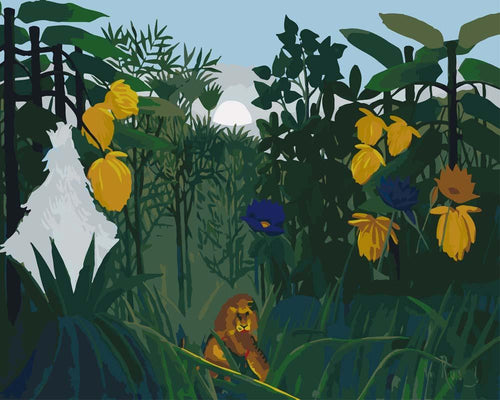 Malen nach Zahlen - Die Mahlzeit des Löwen von Henri Rousseau