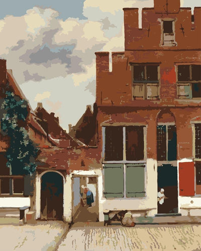 Malen nach Zahlen - Die kleine Straße - Johannes Vermeer